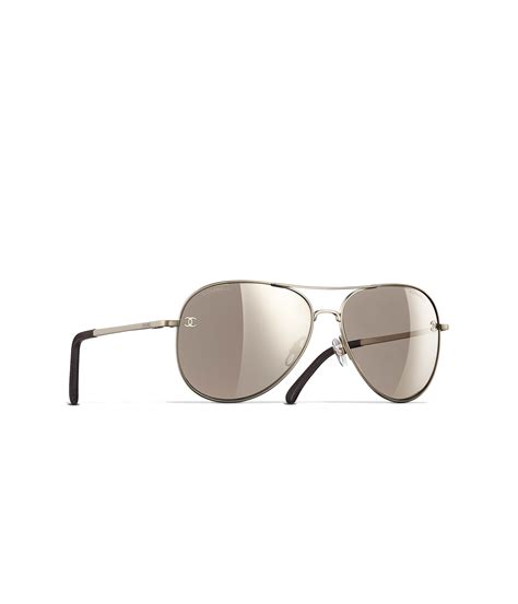 chanel pilot sunglasses gold|Chanel sunglasses with clear sides.